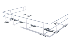 Een zijdelingse beveiligingsoplossing voor bitumendaken die zonder ballast wordt aangebracht.