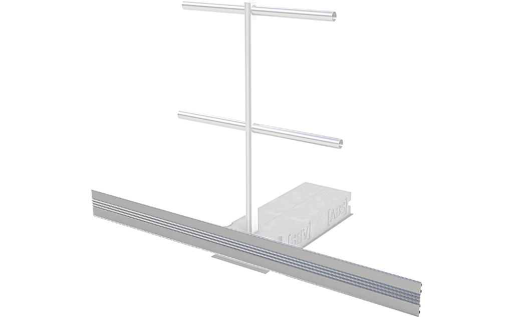 Optionele voetreling voor dakrandbeveiliging van ABS Safety.