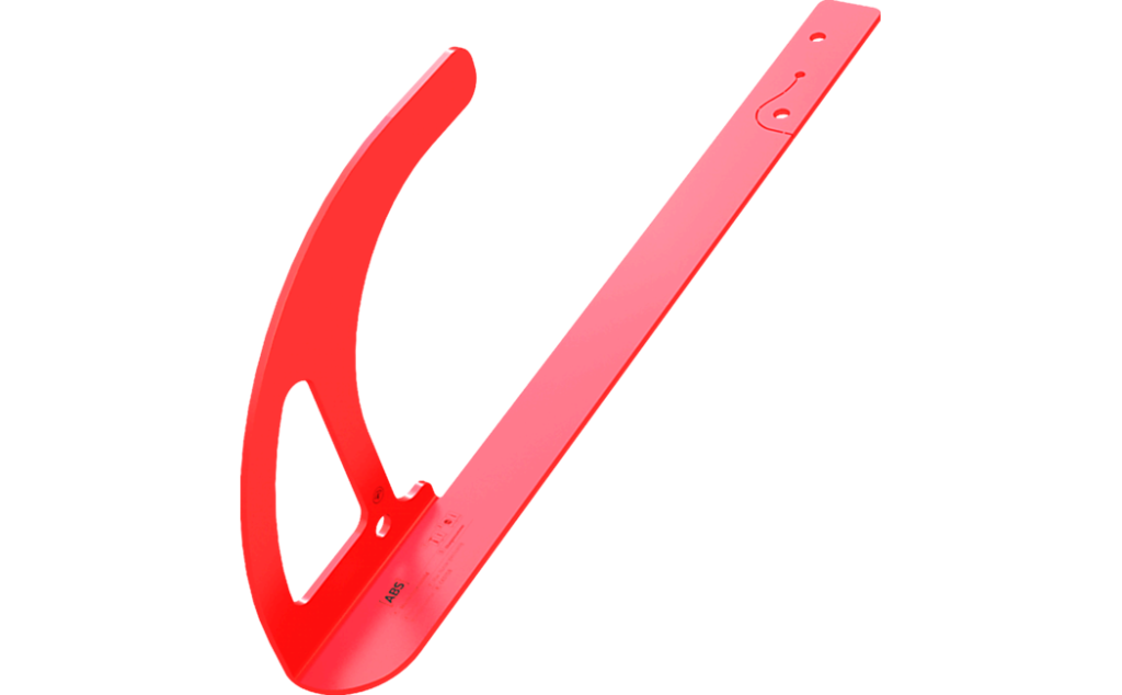 Afbeelding van een rode veiligheidsdakhaak type ABS-Lock DH04-F.