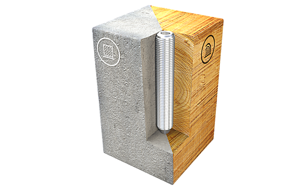Afbeelding van de ABS-Lock II opname voor installatie in beton en hout.