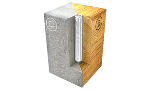 Afbeelding van de ABS-Lock II opname voor installatie in beton en hout.
