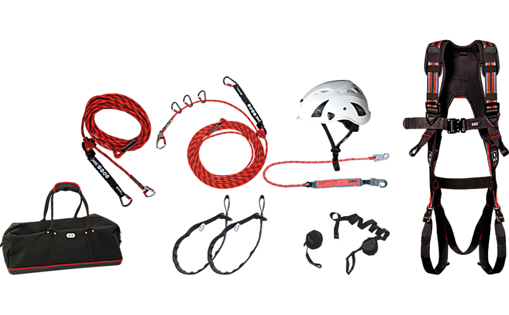 Productafbeelding van de complete set PBM tegen vallen ABS Profi Roofer Kit voor dakdekkers