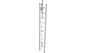 Verticaal railsysteem voor valbeveiliging aan vaste ladders
