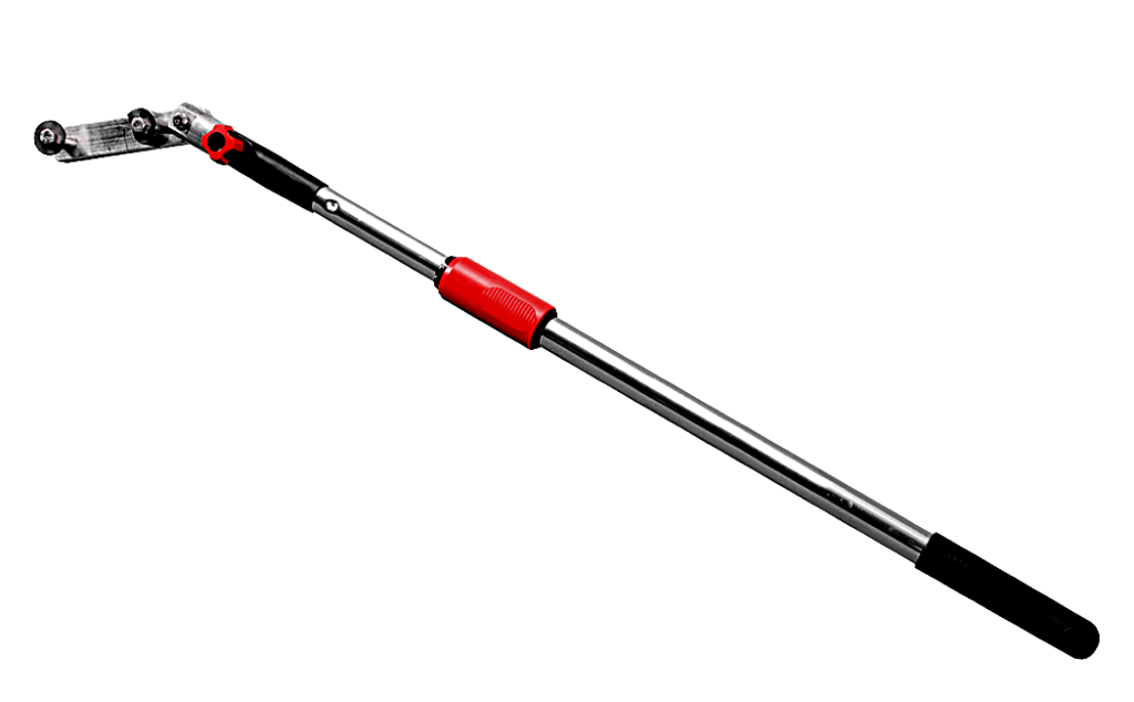 Speciale karabijn voor valbeveiligingen met telescoopstang.