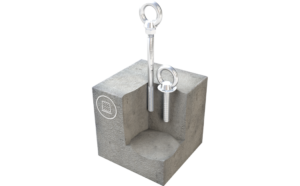 Afbeelding van het in beton gemonteerde aanlijnpunt ABS-Lock III-B.