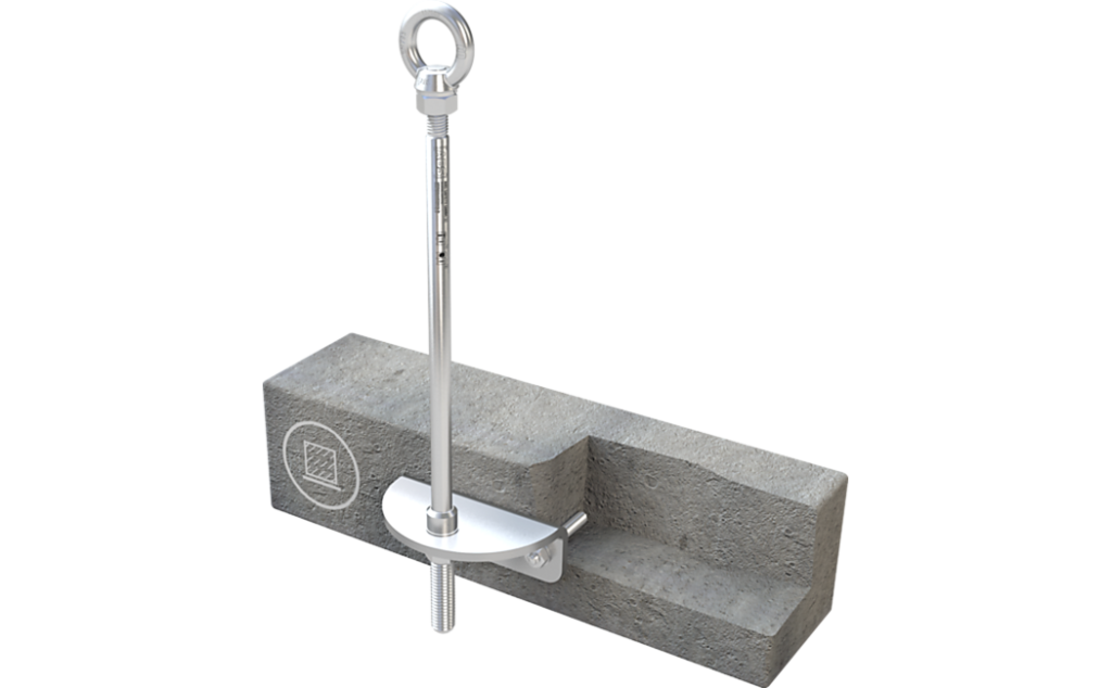 Foto van de in beton gemonteerde ABS-Lock III-SEITL-65.
