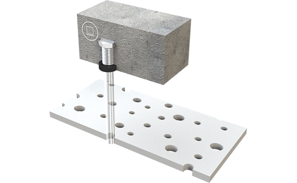 Afbeelding van de ABS-Lock II huls voor verlijming in een verlaagd plafond.