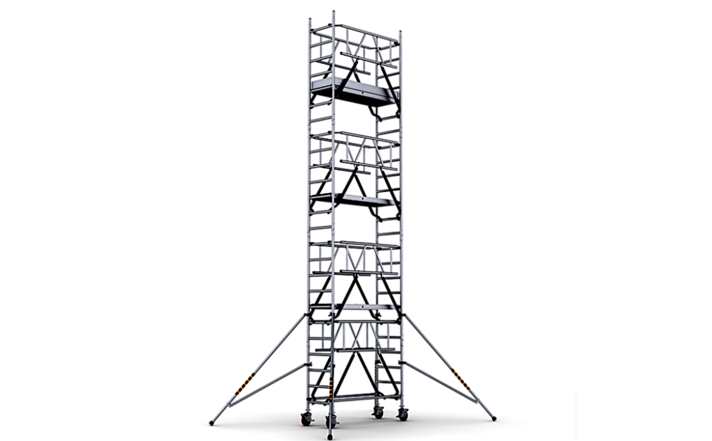 Smalle rolsteiger met robuuste constructie en een werkhoogte tot 8,50m.